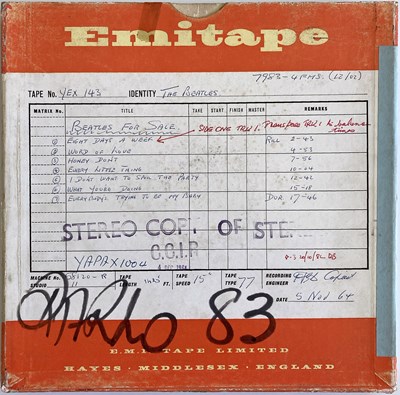 Lot 322 - BEATLES FOR SALE MASTER TAPE.