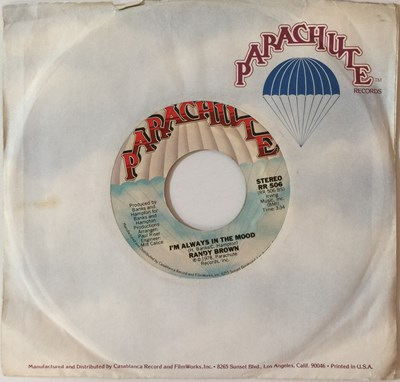 Lot 11 - RANDY BROWN - I'M ALWAYS IN THE MOOD C/W I'D RATHER HURT MYSELF (THAN TO HURT YOU) 7" (ORIGINAL US COPY - PARACHUTE RR 506)
