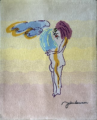 Lot 101 - JOHN LENNON / YOKO ONO - IMAGINE SELF PORTRAIT STYLE RUG