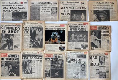 Lot 102 - ORIGINAL NEWSPAPERS - BEATLES / ELVIS AND HISTORIC MOMENTS.