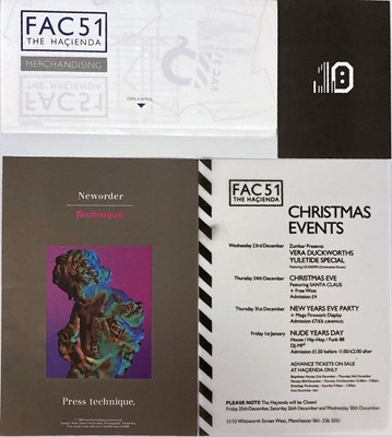 Lot 6 - ORIGINAL HACIENDA  / NEW ORDER EPHEMERA.