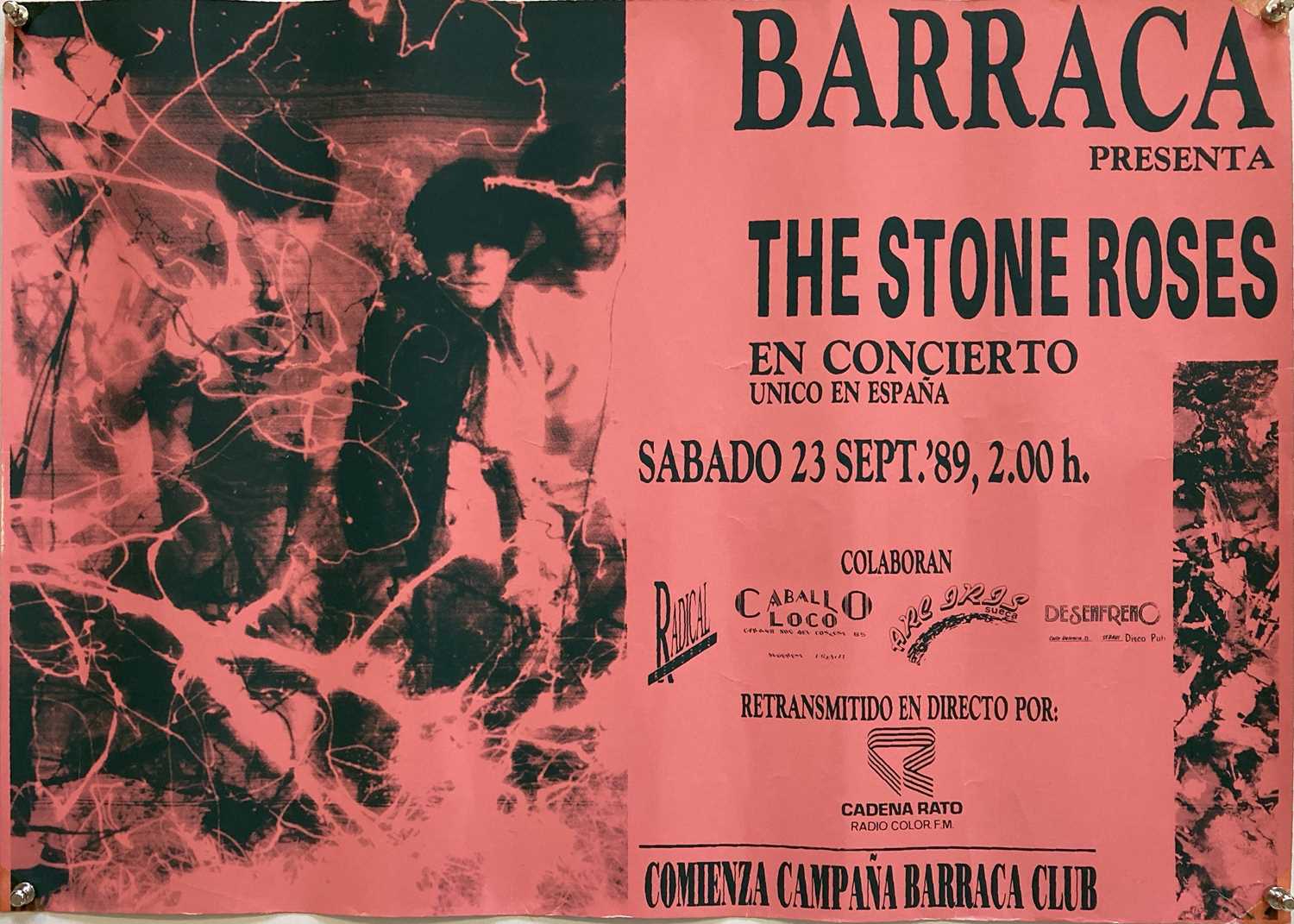 Lot 202 - STONE ROSES 1989 SPANISH CONCERT POSTER.