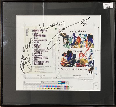 Lot 417 - PJ HARVEY SIGNED PROOF ARTWORK.