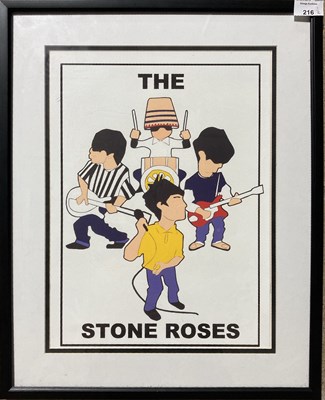 Lot 216 - STONE ROSES / IAN BROWN FRAMED PRINTS.