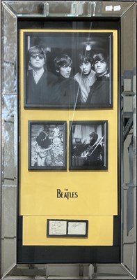 Lot 324 - BEATLES AUTOGRAPHS IN FRAMED DISPLAY.