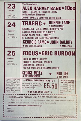 Lot 121 - NATIONAL JAZZ AND BLUES FESTIVAL HANDBILLS AND TICKETS.