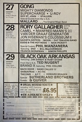 Lot 121 - NATIONAL JAZZ AND BLUES FESTIVAL HANDBILLS AND TICKETS.