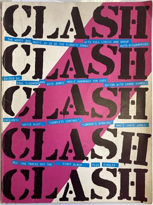 Lot 428 - CLASH SONGBOOK SIGNED BY JOE STRUMMER / TOPPER HEADON.