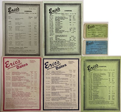 Lot 96 - ERIC'S LIVERPOOL - HANDBILLS AND MEMBERSHIP CARDS
