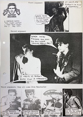 Lot 156 - FACTORY RECORDS  - A CERTAIN RATIO ALL NIGHT PARTY FLYER.