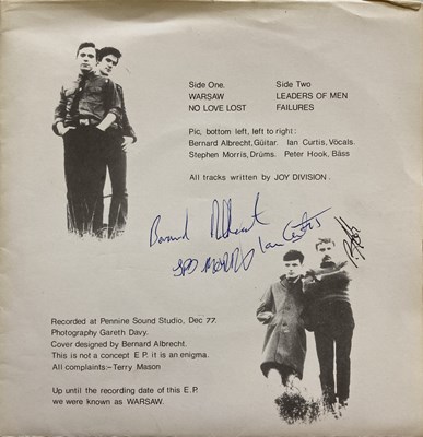 Lot 480 - JOY DIVISION FULLY SIGNED IDEAL FOR LIVING EP.