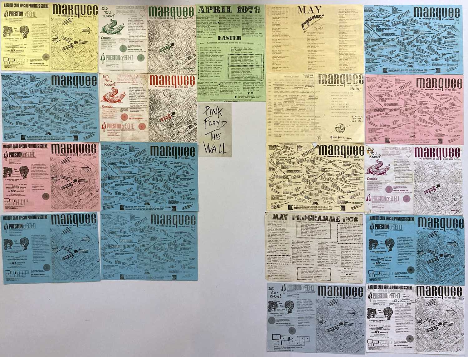 Lot 125 - MARQUEE CLUB PROMOTIONAL HANDBILLS - 1971 - 1981.