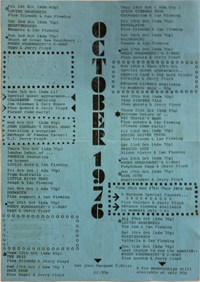 Lot 125 - MARQUEE CLUB PROMOTIONAL HANDBILLS - 1971 - 1981.