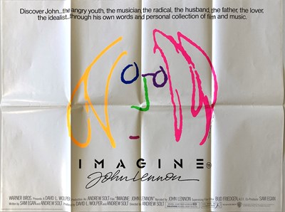 Lot 267 - JOHN LENNON IMAGINE UK QUAD POSTER.