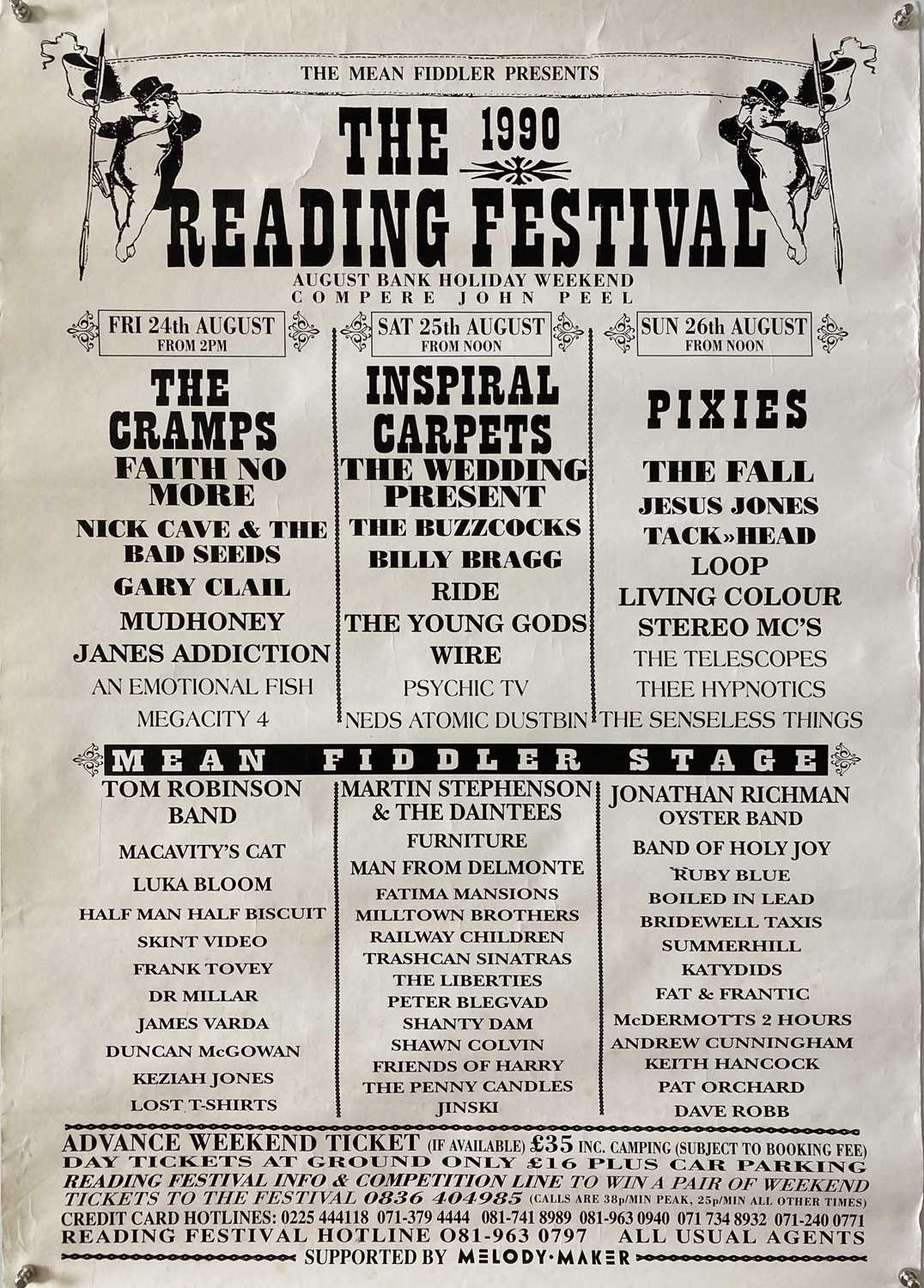 Lot 43 - NED'S ATOMIC DUSTBIN - READING FESTIVAL 1990 POSTER.