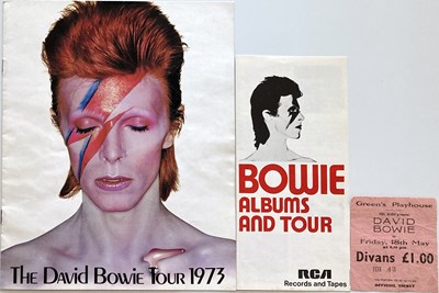 Lot 426 - DAVID BOWIE 1973 PROGRAMME, LEAFLET, TICKET.
