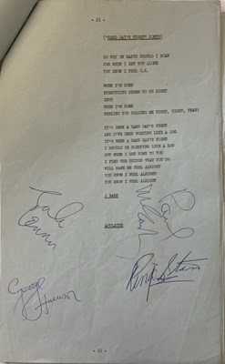 Lot 384 - THE BEATLES 1964 BLACKPOOL NIGHT OUT FULLY SIGNED SCRIPT.