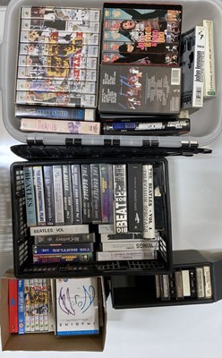 Lot 138 - MIXED SET OF BEATLES DVDs/VHS/8-TRACKS ETC.