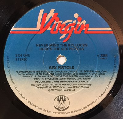 Lot 11 - SEX PISTOLS - NEVER MIND THE BOLLOCKS LP (PLAIN BACK - V2086)