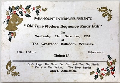 Lot 313 - 1960 TICKET WITH REFERENCE TO BEATLES/SILVER BEETLES