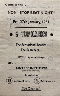 Lot 300 - 27TH 1961 JAN BEATLES & RORY STORM.