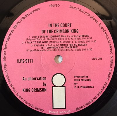 Lot 34 - KING CRIMSON - IN THE COURT OF THE CRIMSON KING LP (ORIGINAL UK COPY - ISLAND ILPS 9111)