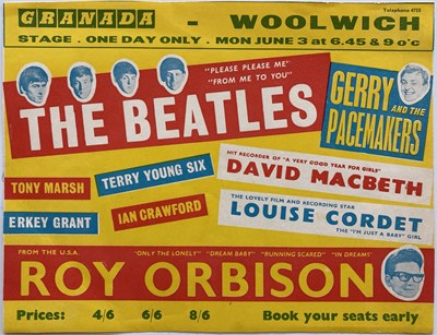 Lot 301 - THE BEATLES - WOOLWICH 1963 CONCERT HANDBILL.