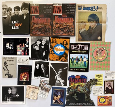 Lot 81 - ASSORTED MUSIC MEMORABILIA - INC TICKETS / PROGRAMMES / PROMO ITEMS - HENDRIX / LED ZEP.
