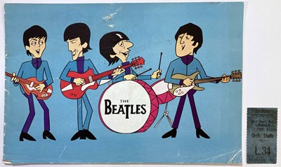 Lot 227 - THE BEATLES 1965 PROGRAMME AND TICKET STUB.