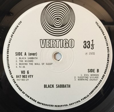 Lot 52 - BLACK SABBATH - BLACK SABBATH LP (2ND UK PRESSING - VERTIGO SWIRL VO 6 - SUPERB COPY)