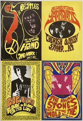 Lot 256 - KONST POSTERS - YARDBIRDS / BOB  DYLAN / BEATLES / STONES.