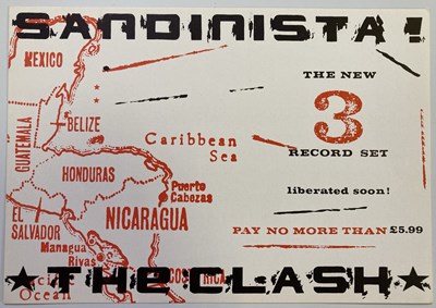 Lot 207 - THE CLASH- ORIGINAL SANDINISTA FLYER.
