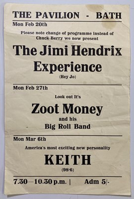 Lot 118 - JIMI HENDRIX BATH HANDBILL.