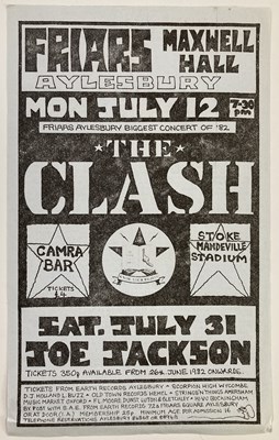 Lot 197 - THE CLASH - FRIARS AYLESBURY HANDBILL.