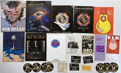 Lot 162 - ELO CONCERT PROGRAMMES AND MEMORABILIA.