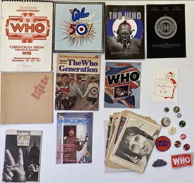 Lot 91 - THE WHO - BADGES / PROGRAMMES / MEMORABILIA.