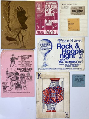 Lot 165 - TICKETS - CONCERT EPHEMERA ETC - KING CRIMSON - KEEF HARTLEY.