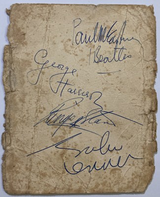 Lot 241 - THE BEATLES 1963 AUTOGRAPH SET ON BUXTON HOTEL MENU.