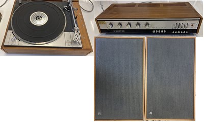 Lot 1 - HMV LENCO 2405 TURNTABLE / AMPLIFIER AND SPEAKERS