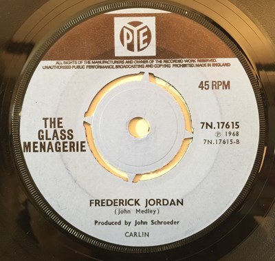 Lot 14 - THE GLASS MENAGERIE - FREDERICK JORDAN C/W I SAID GOODBYE TO ME (UK PYE ORIGINAL - 7N 17615)