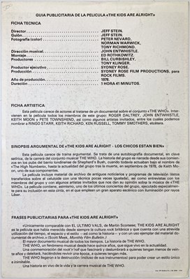 Lot 60 - THE WHO - FOREIGN LANGUAGE FILM PROMOTIONAL ITEMS.