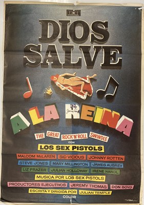 Lot 258 - SEX PISTOLS GREAT ROCK AND ROLL SWINDLE SPANISH POSTER SIGNED BY JAMIE REID