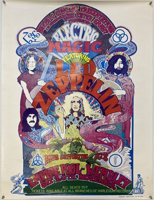 Lot 179 - LED ZEPPELIN 1971 ELECTRIC MAGIC EMPIRE POOL WEMBLEY ORIGINAL POSTER.