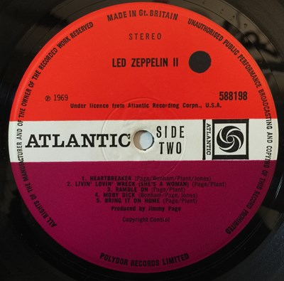 Lot 46 - LED ZEPPELIN - II LP (ORIGINAL UK 'LIVIN' LOVIN' WRECK' PRESSING - ATLANTIC 588198).