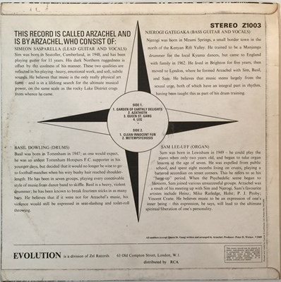 Lot 51 - ARZACHEL - ARZACHEL LP (ORIGINAL UK PRESSING - EVOLUTION Z 1003).