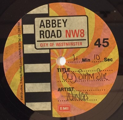 Lot 55 - WINGS - OLD SIAM SIR 7" - ORIGINAL UK ABBEY ROAD ACETATE RECORDING