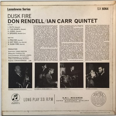 Lot 62 - DON RENDELL IAN CARR 5TET - DUSK FIRE LP (ORIGINAL UK MONO COPY - COLUMBIA SX 6064)