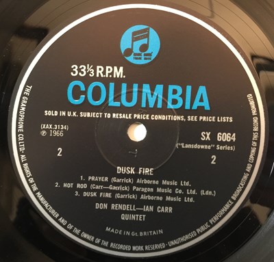 Lot 62 - DON RENDELL IAN CARR 5TET - DUSK FIRE LP (ORIGINAL UK MONO COPY - COLUMBIA SX 6064)
