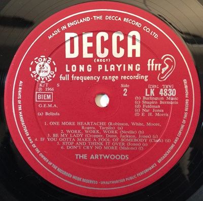 Lot 64 - THE ARTWOODS - ART GALLERY LP (ORIGINAL UK MONO COPY - DECCA LK 4830)