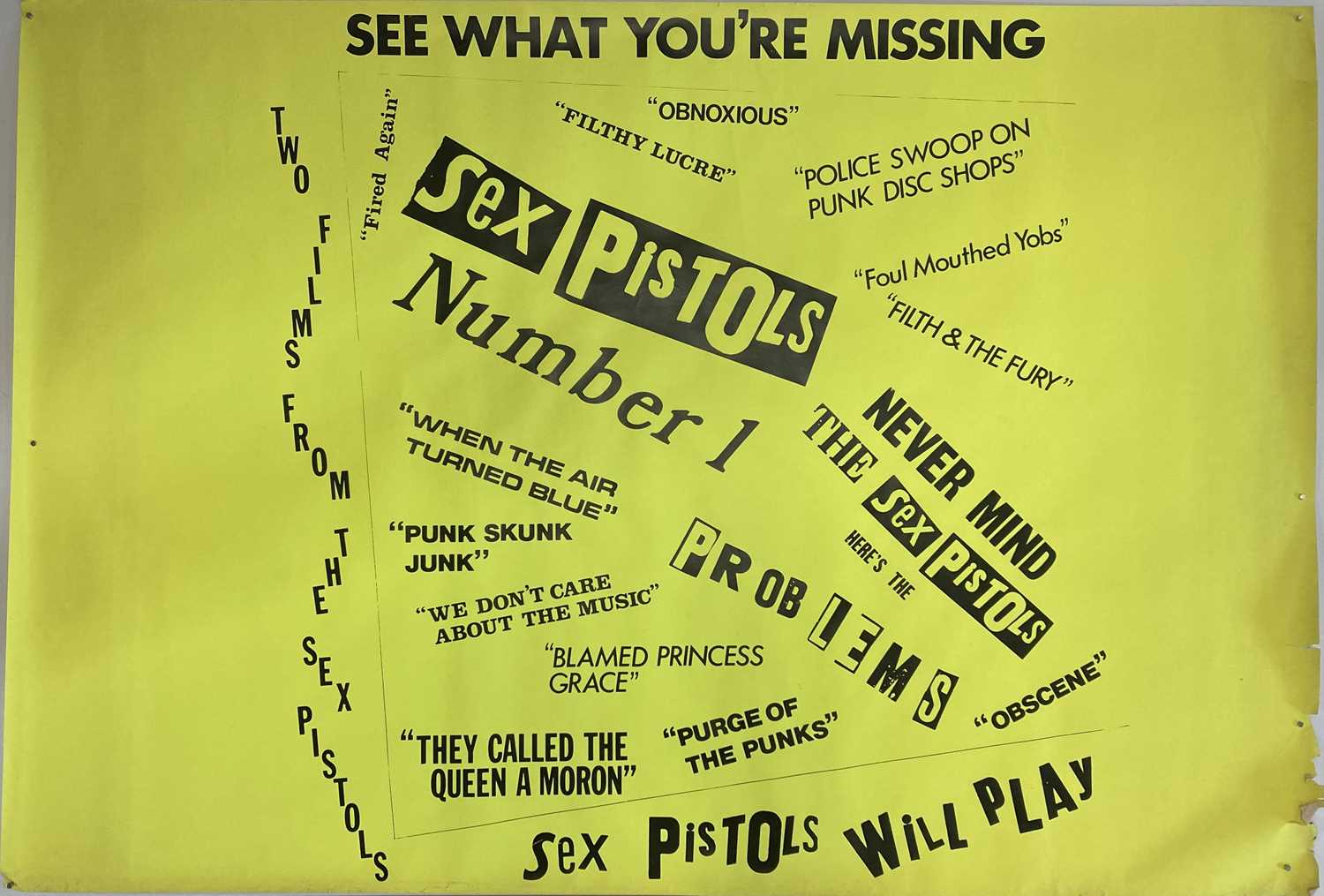 Lot 260 - SEX PISTOLS SID AND NANCY FILM PROP POSTER